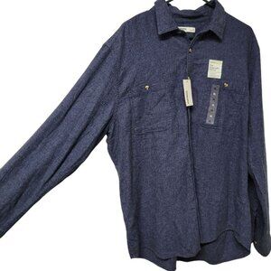 Sonoma Supersoft Flannel Blue Mens Collared XL Standard Fit Snap Down Tags